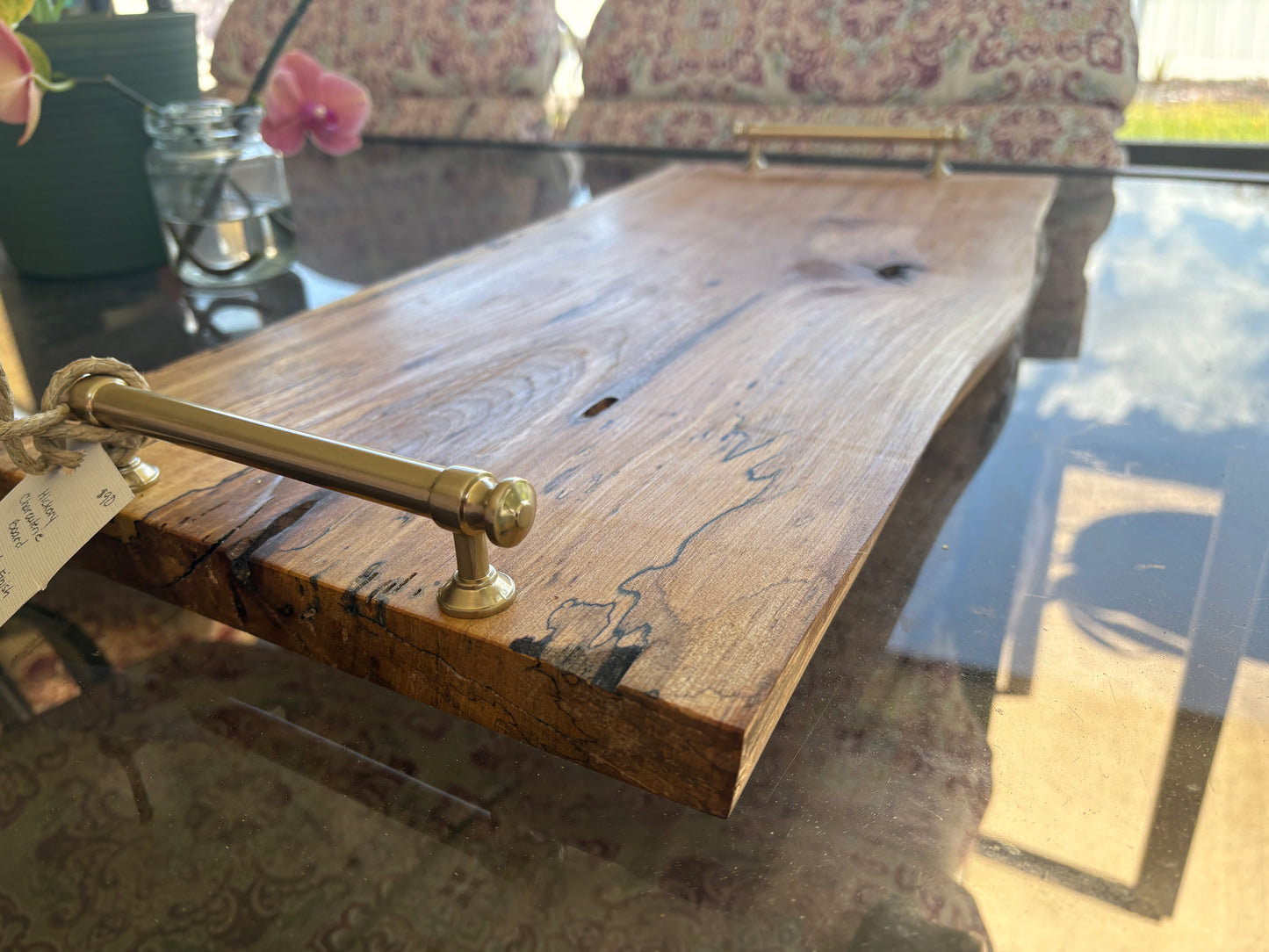 Hickory Charcuterie Board with Champagne Handles