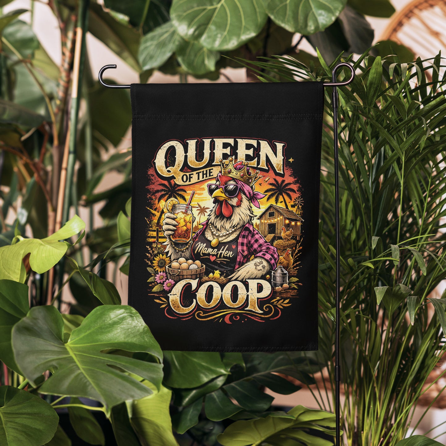 Queen of the Coop Garden flag