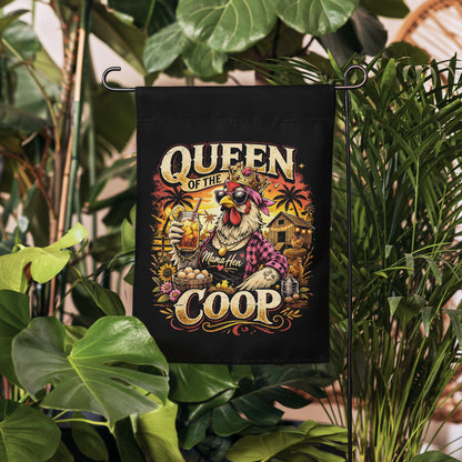 Queen of the Coop Garden flag