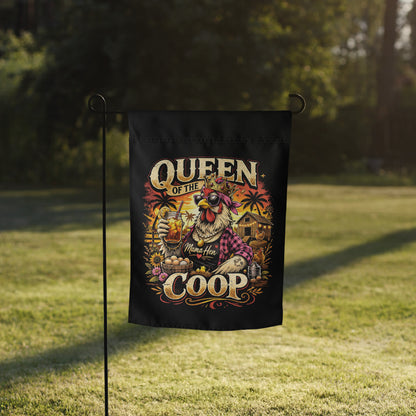 Queen of the Coop Garden flag