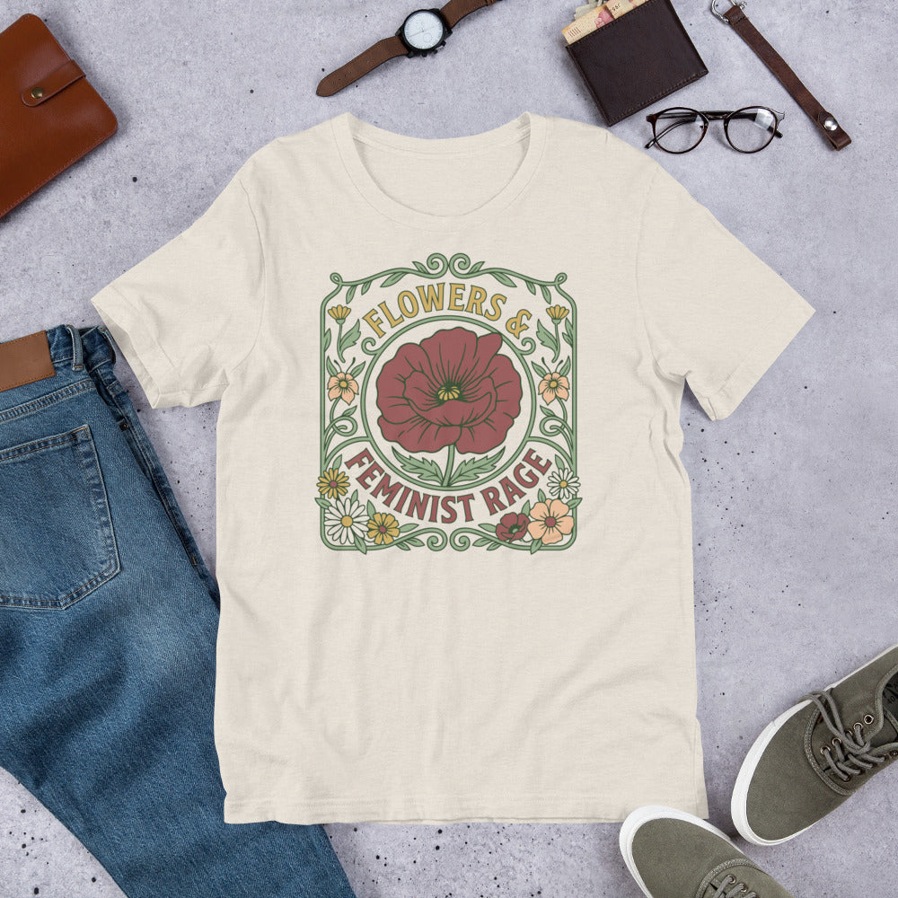 Flowers & Feminist Rage Unisex T-Shirt